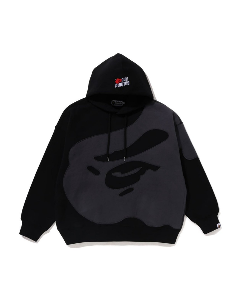 Sweatshirt Bape Head Patch Pullover Hoodie Noir Homme | VCT-20936299